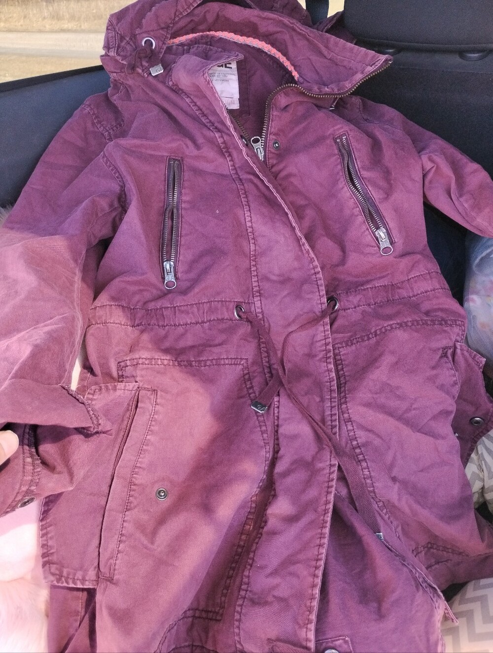 Garage Plum-Red Hooded Parka